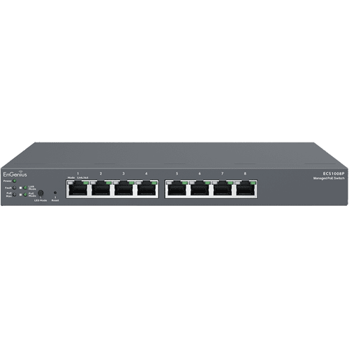 ECS1008P Cloud Managed 8-Port Gigabit 55W PoE+ Switch