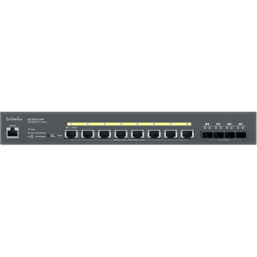 ECS2512FP Cloud Managed 8-Port 240W PoE++ Multi-Gigabit 2.5 Gb Switch with 4 x SFP+ Uplink Ports