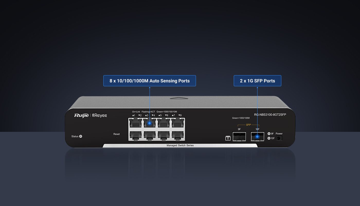 Reyee RG-NBS3100-8GT2SFP 8 Port Gigabit Network Switch