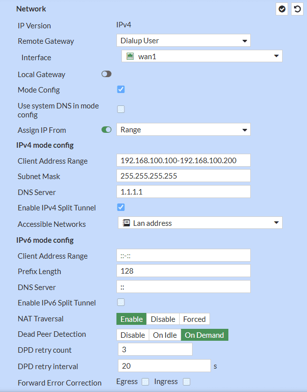 Fortigate Firewall Dialup User IPSec Vpn